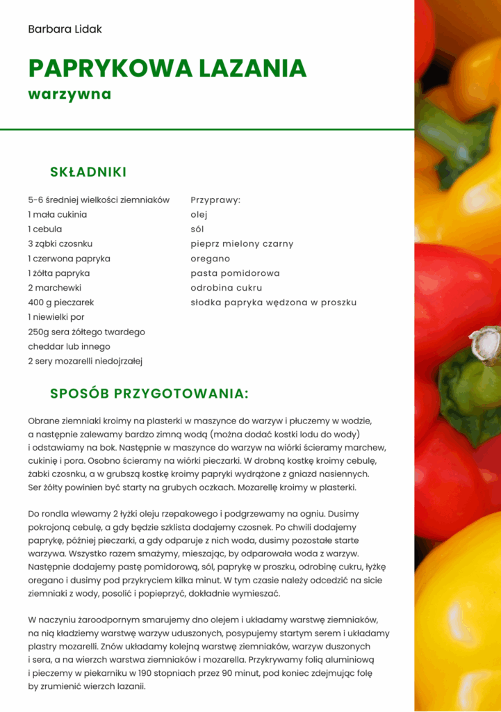 Paprykowa lazania warzywna