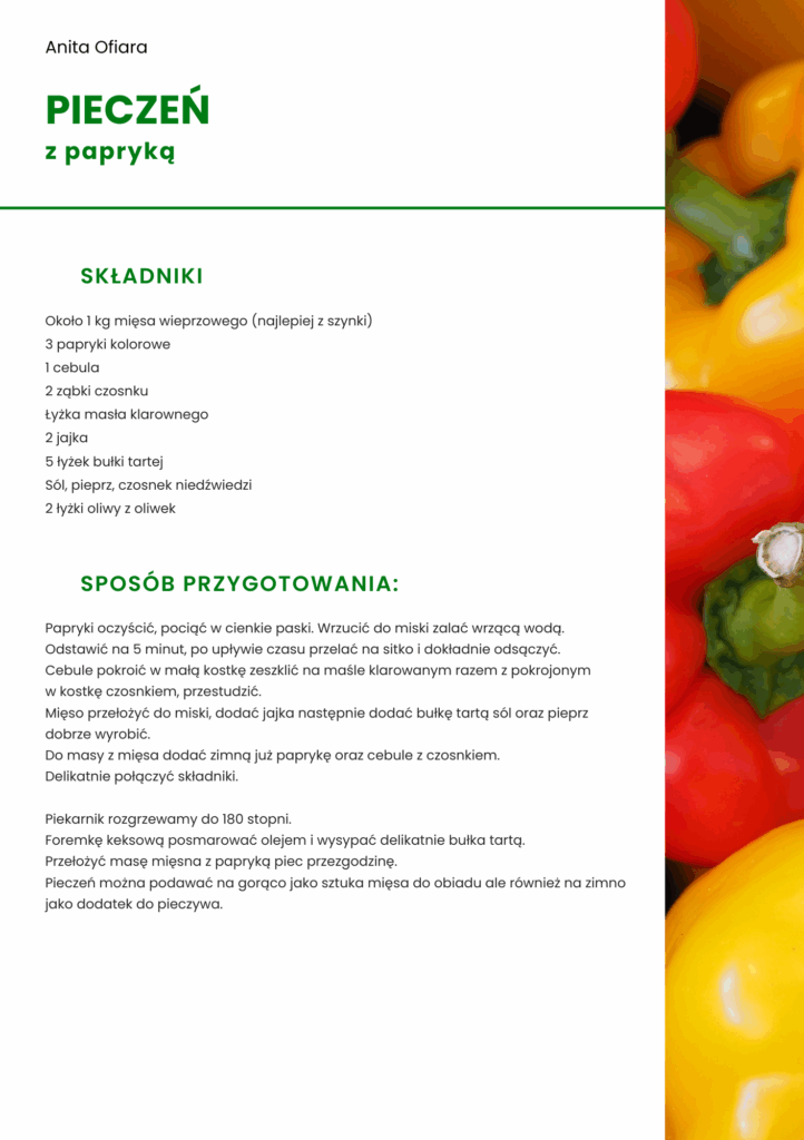 Pieczeń z papryką