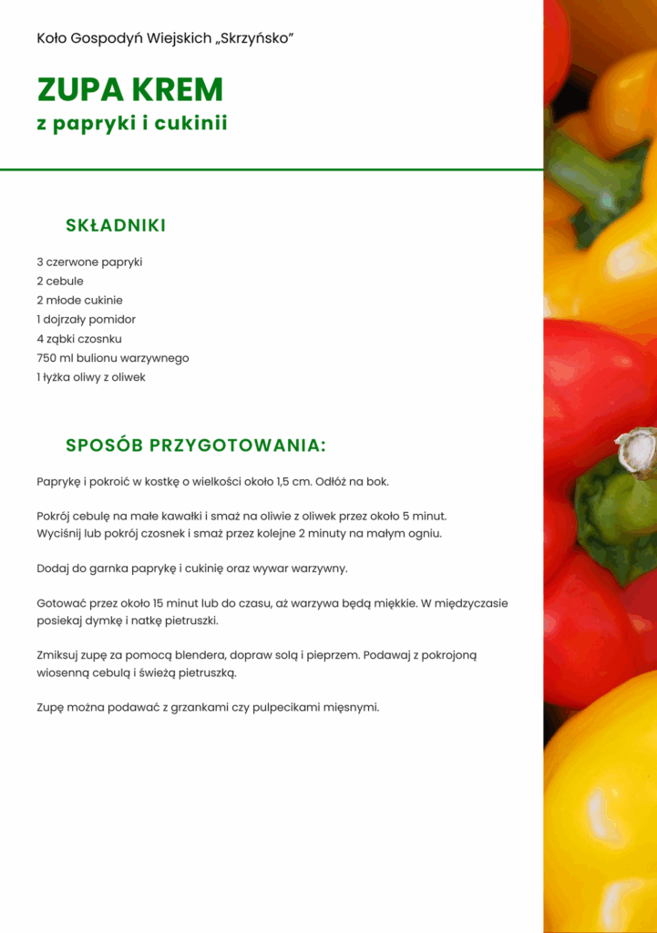 Zupa krem z papryki i cukinii